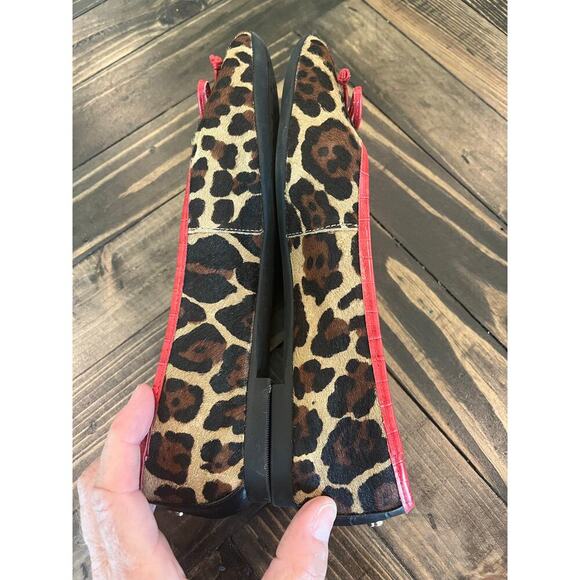 Antonio Melani Baird Calf Hair Animal Print Women 6 Slip On Flats Preppy Mobwife - Picture 4 of 10